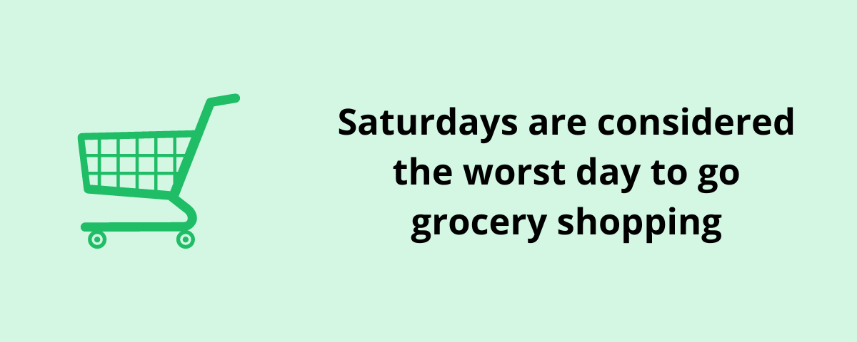 Saturdays are considered the worst day to go grocery shopping
